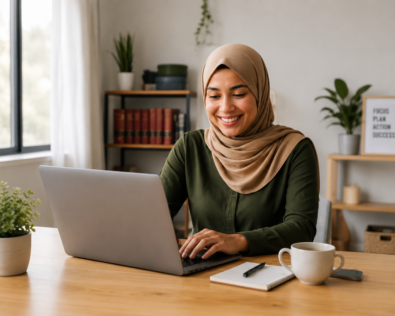 Online entrepreneur and consultant at work