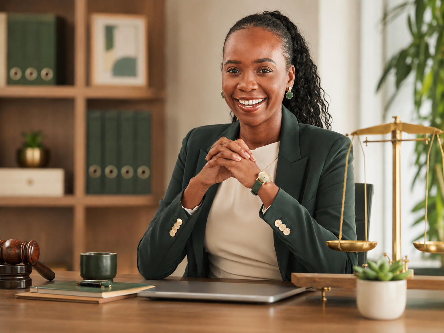 Consultant working at her desk with a laptop
