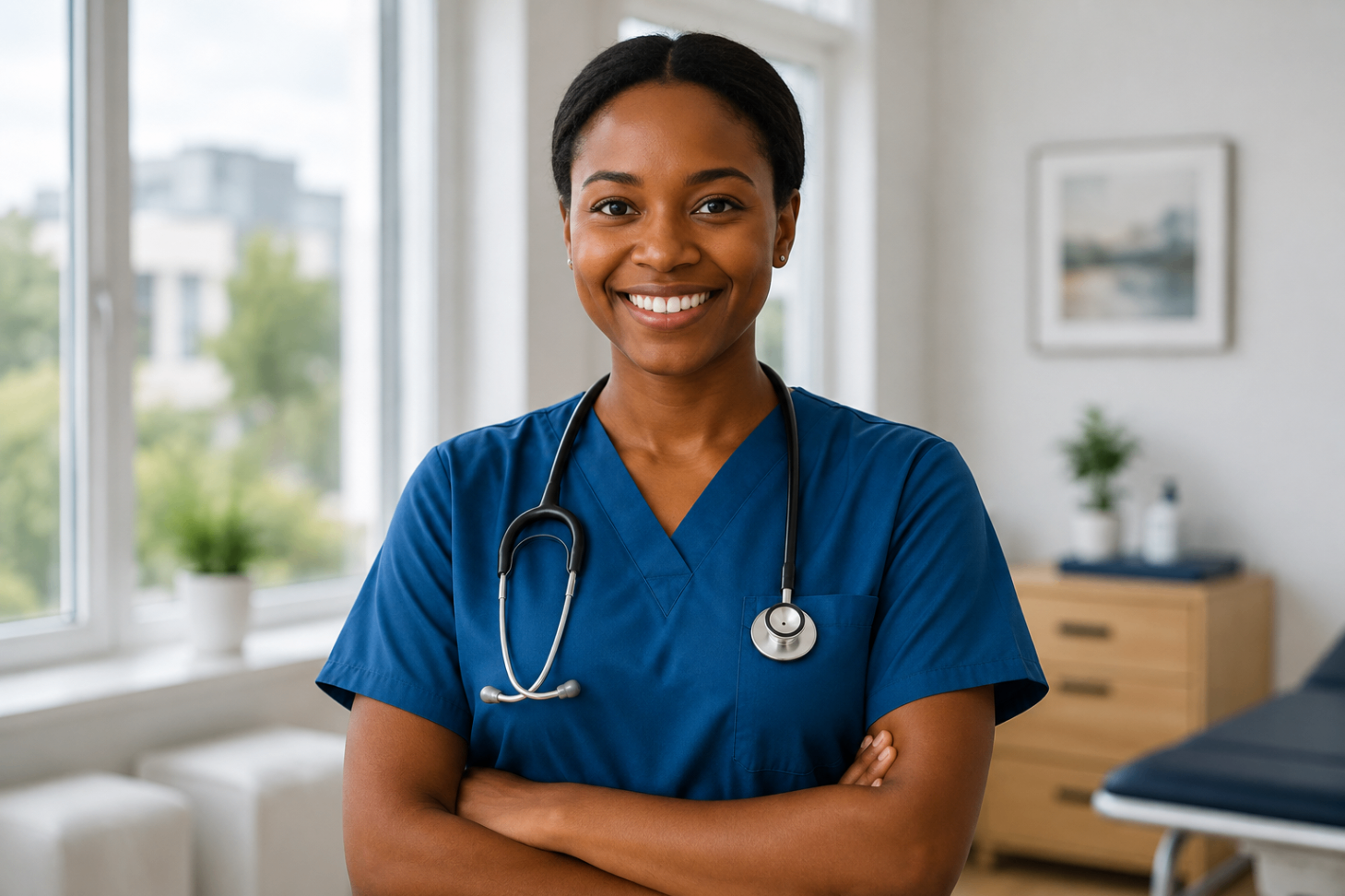 Independent health practitioner with a client