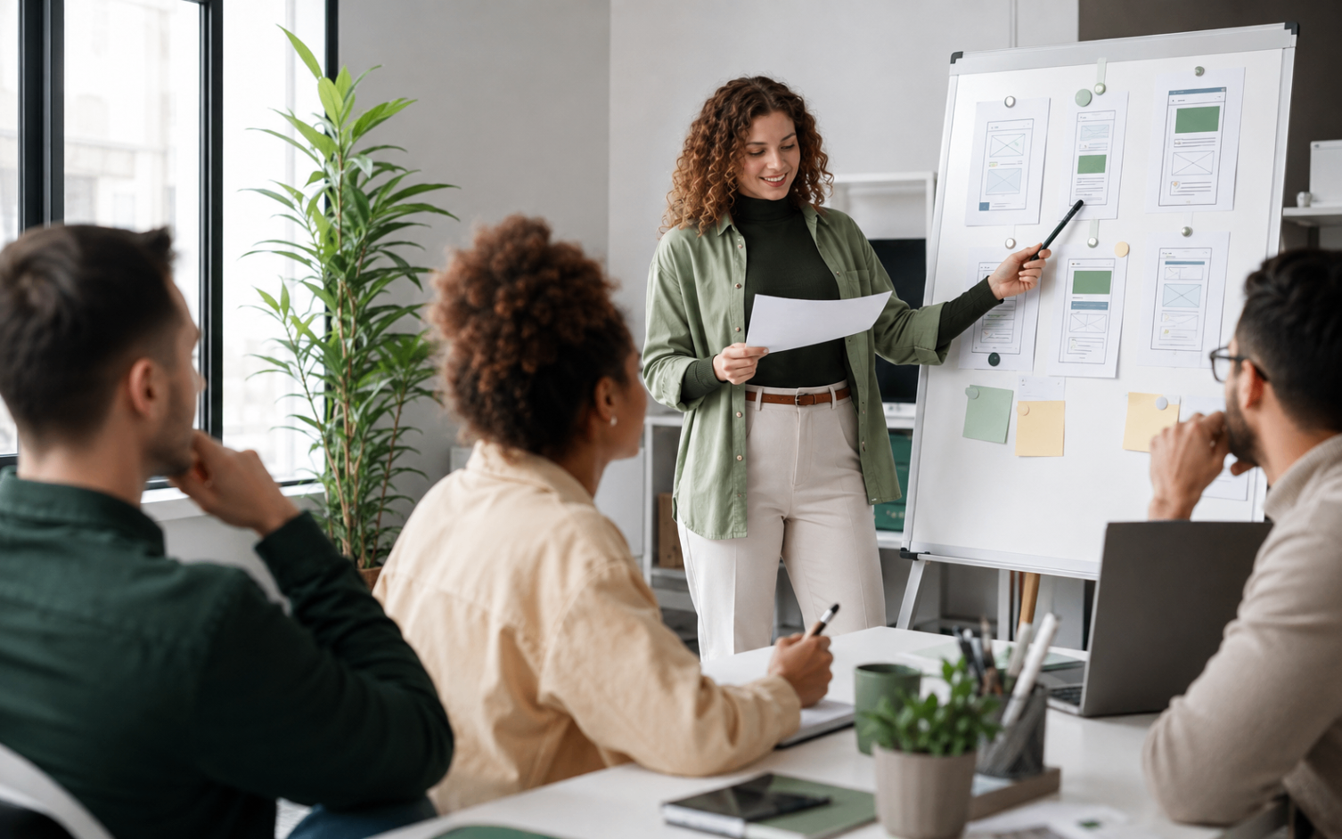 Coach running a small workshop session