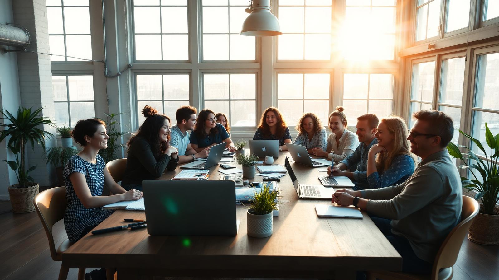 Members of the MetaEdx Creative Collective gathered in a sunlit loft workspace