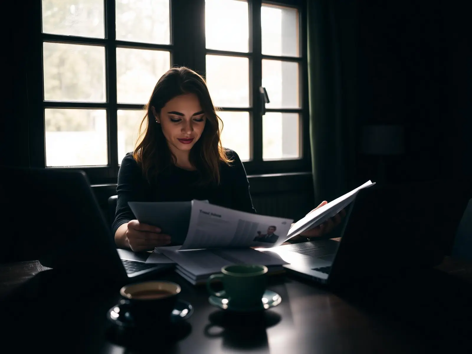 Business owner reading a practical guide at a desk